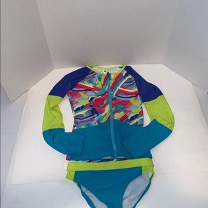 Limeapple Swinsuit Set Rashguard and Bottons